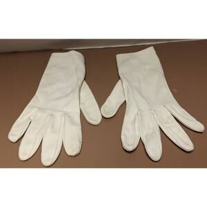 Kayser Vintage Nylon Shorties Wrist Length Gloves Elastic Gathered Wrist White